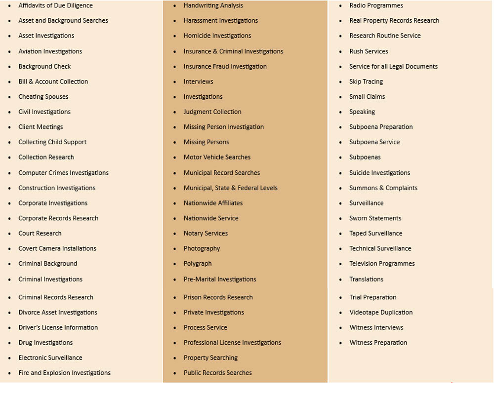 Asset Search Table